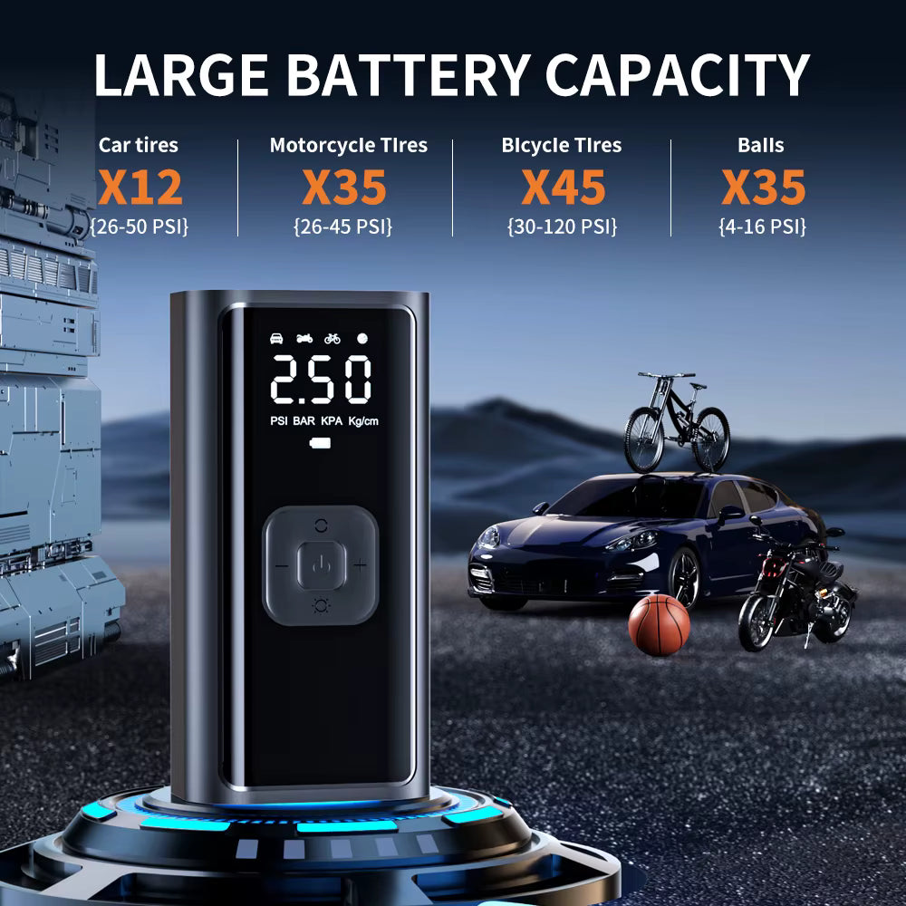 Rechargeable Air Pump Tire Inflator Portable Compressor
